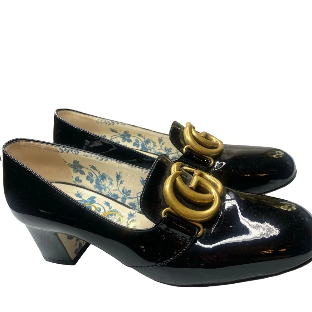 VERNICE MARMONT PUMP BLACK  PATENT  GG LOGO - Picture 10 of 11